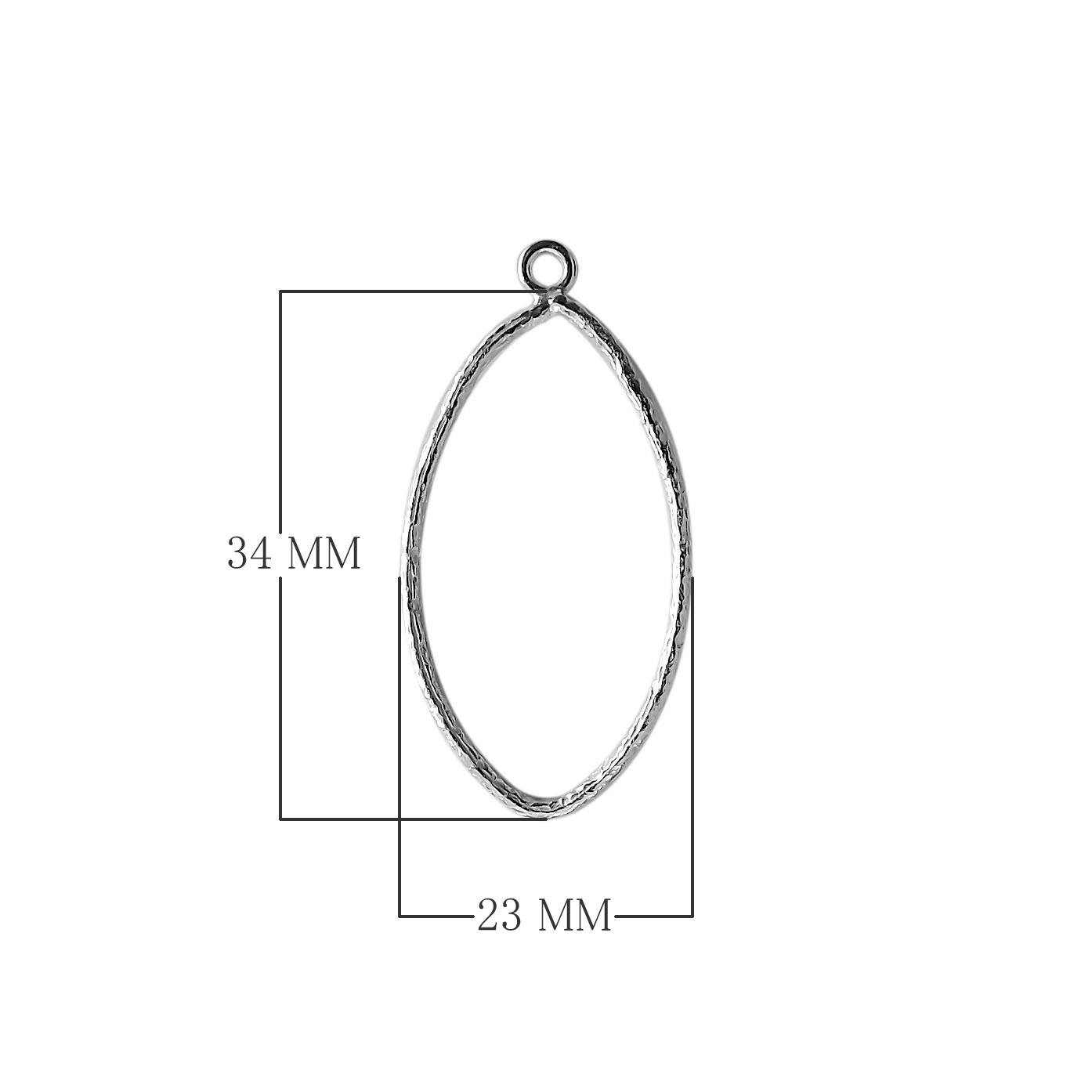 Handcrafted Silver Overlay Marquise Hoop Earwire from India with textured polished silver finish