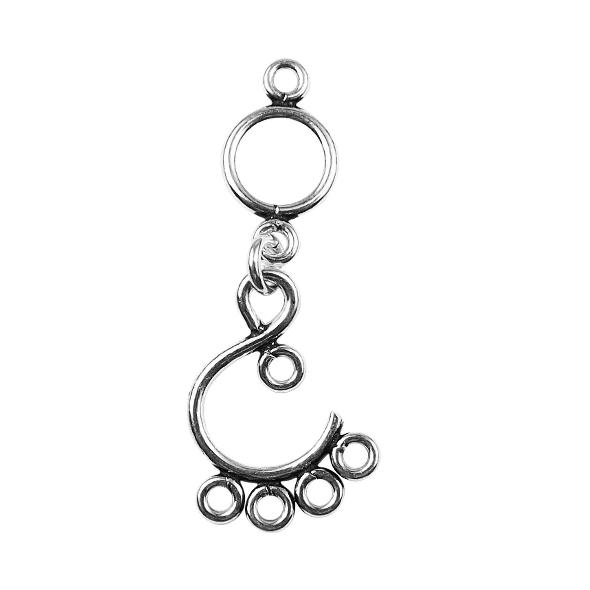 Handcrafted Silver Overlay Spiral Drop Earwire from India with polished artistic finish