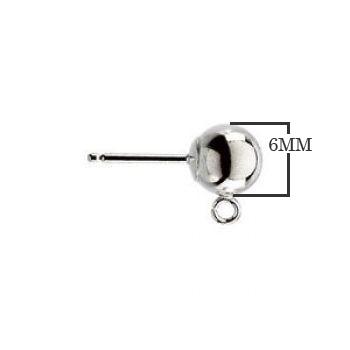 Handcrafted Silver Overlay Ball Post Earwire from India with polished silver overlay finish