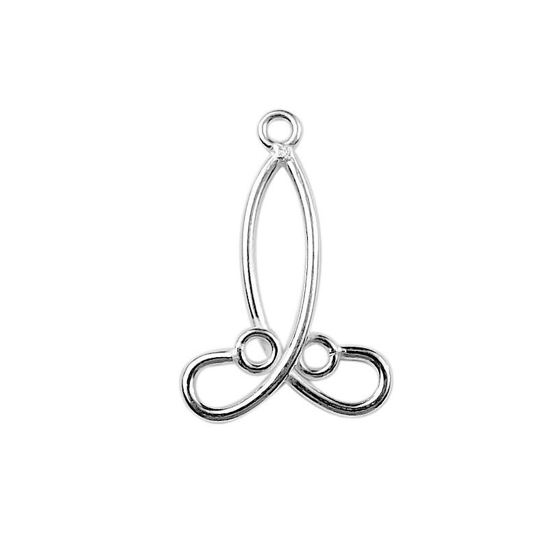 Handcrafted Silver Overlay Twisted Leaf Earwire from India with polished silver overlay finish