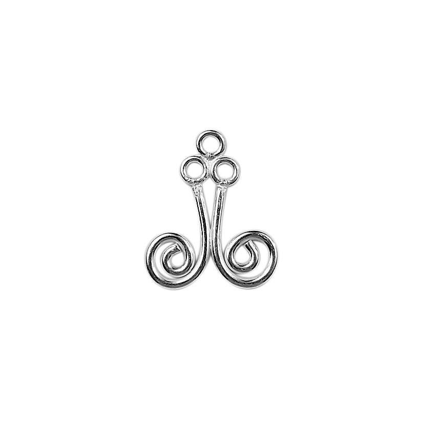 Handcrafted Silver Overlay Spiral Loop Earwire from India with polished silver overlay finish