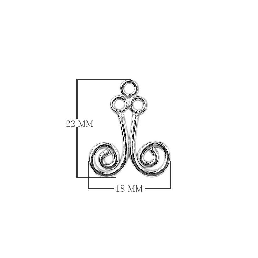 Handcrafted Silver Overlay Spiral Loop Earwire from India with polished silver overlay finish