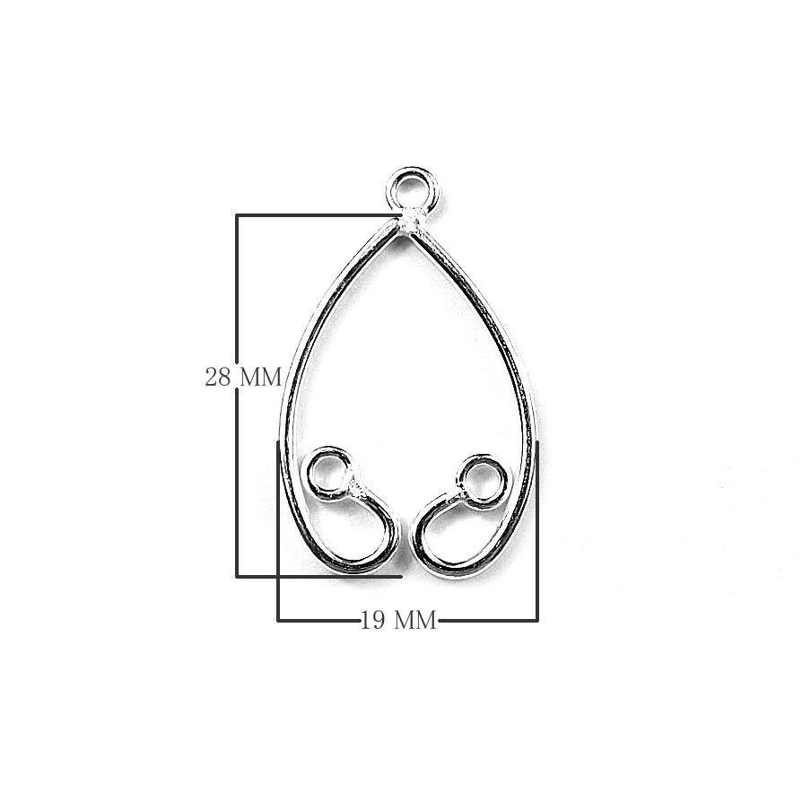 Handcrafted Silver Overlay Teardrop Loop Earwire from India with polished silver overlay finish