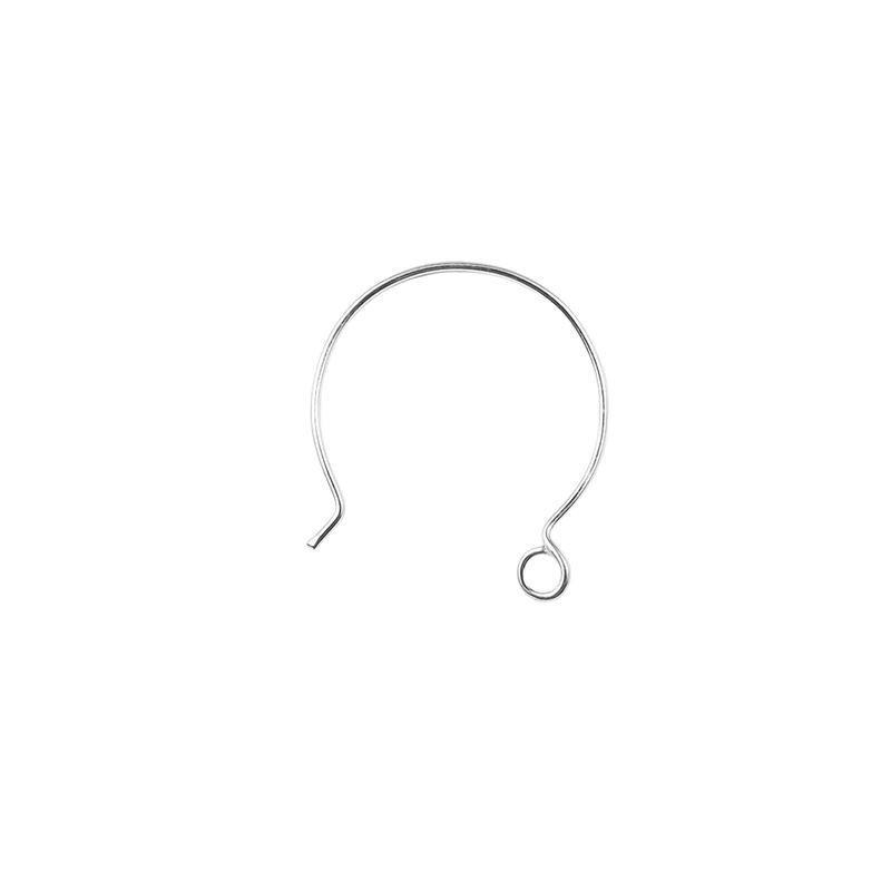 Handcrafted Silver Overlay Round Loop Earwire from India with polished silver overlay finish