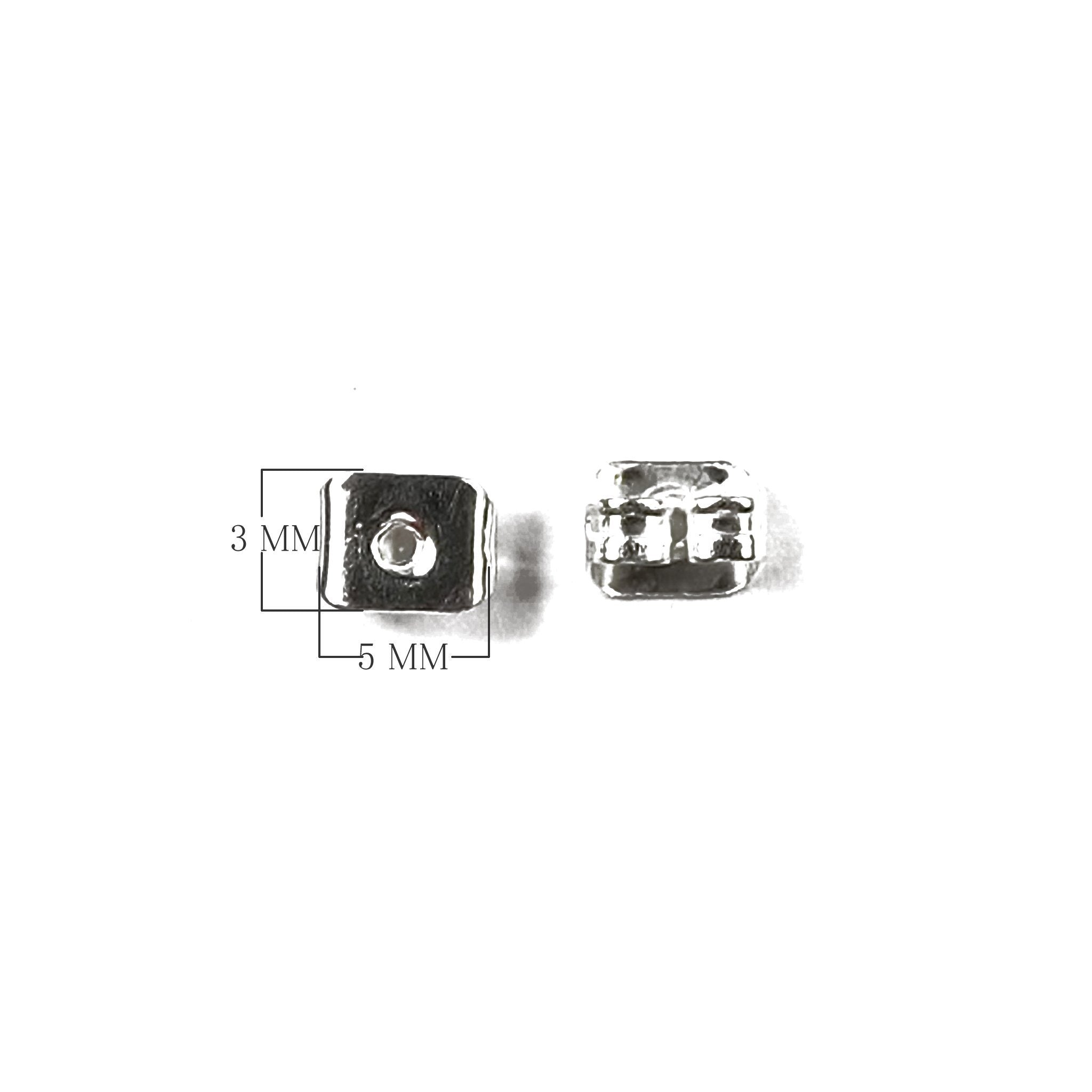 Handcrafted Silver Overlay Square Earring Back from India with polished silver overlay finish