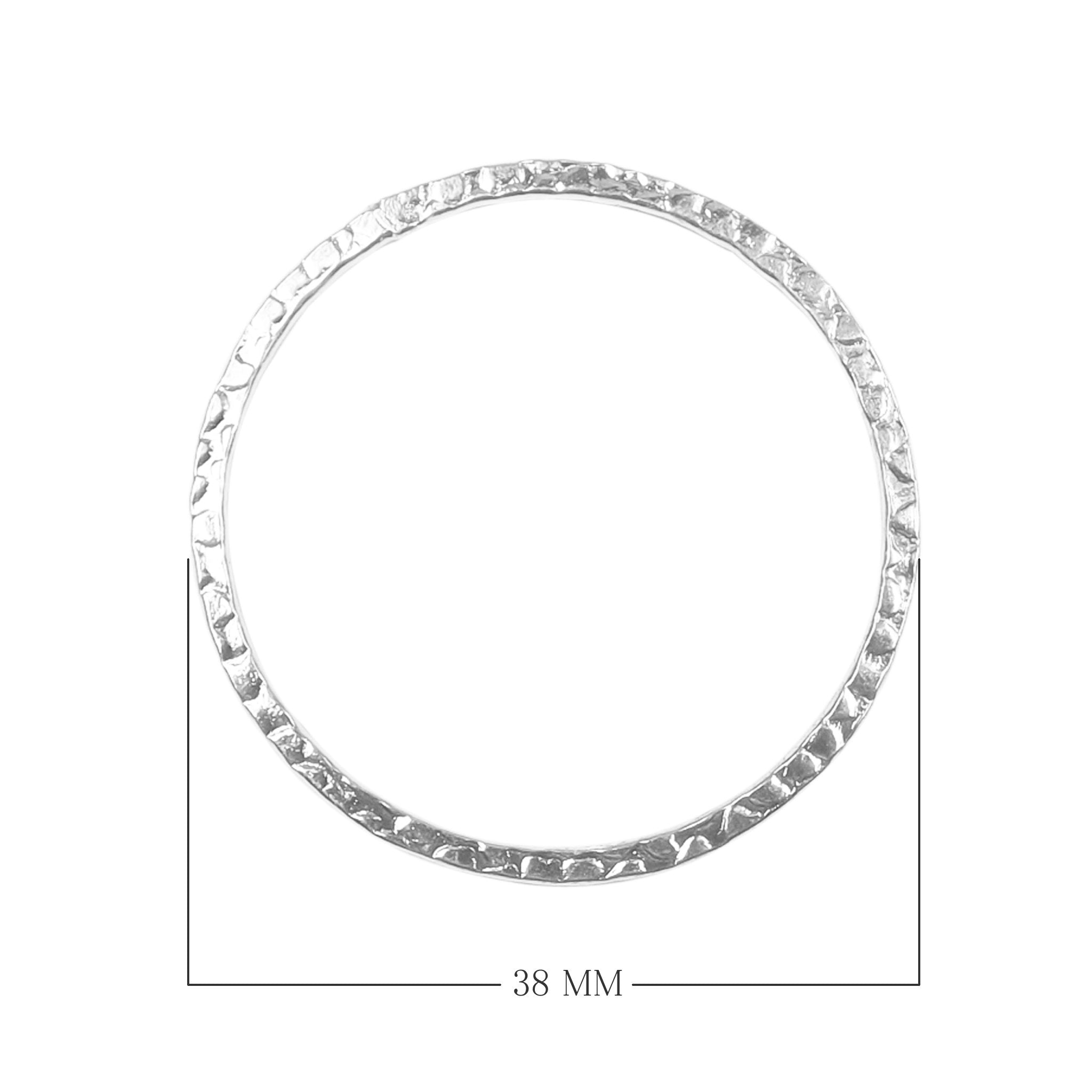 Handcrafted Silver Overlay Hammered Round Connector from India with polished silver overlay finish