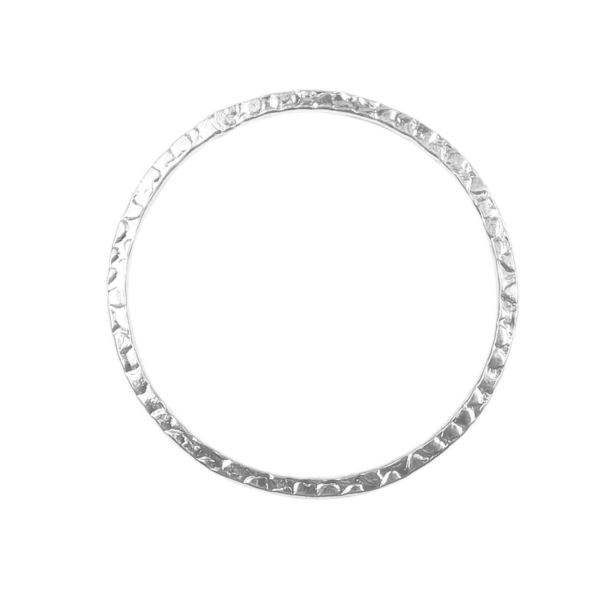Handcrafted Silver Overlay Hammered Round Connector from India with polished silver overlay finish
