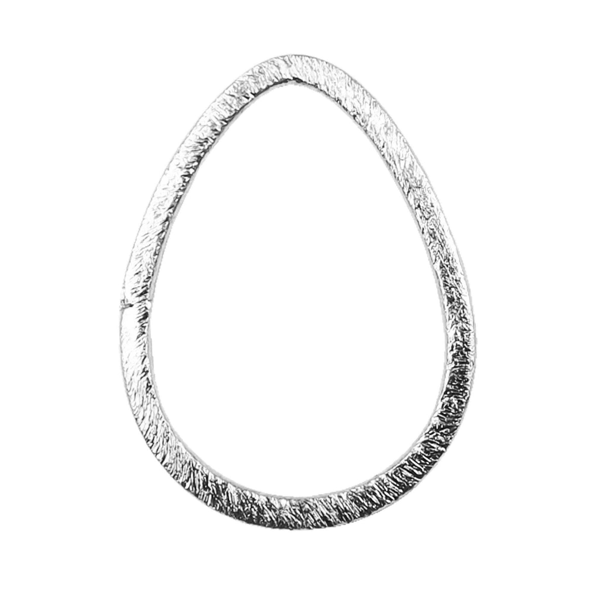 Handcrafted Silver Overlay Textured Teardrop Connector from India with polished silver overlay finish