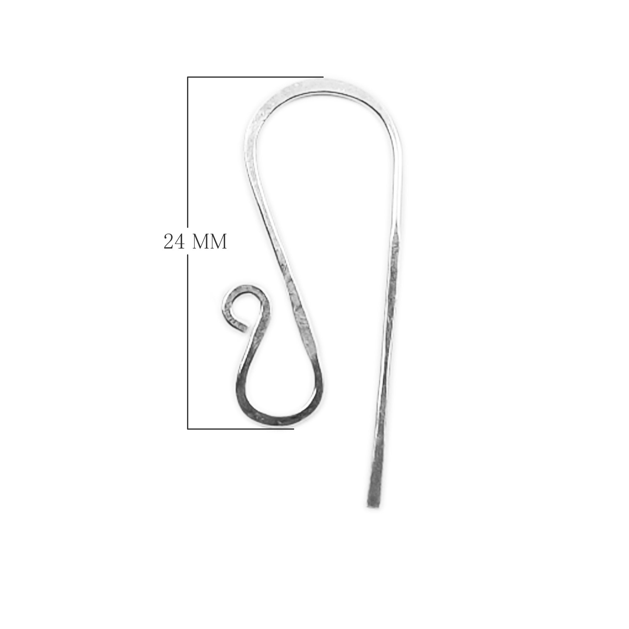 Handcrafted Silver Overlay Hammered Hook Earwire from India with polished silver overlay finish