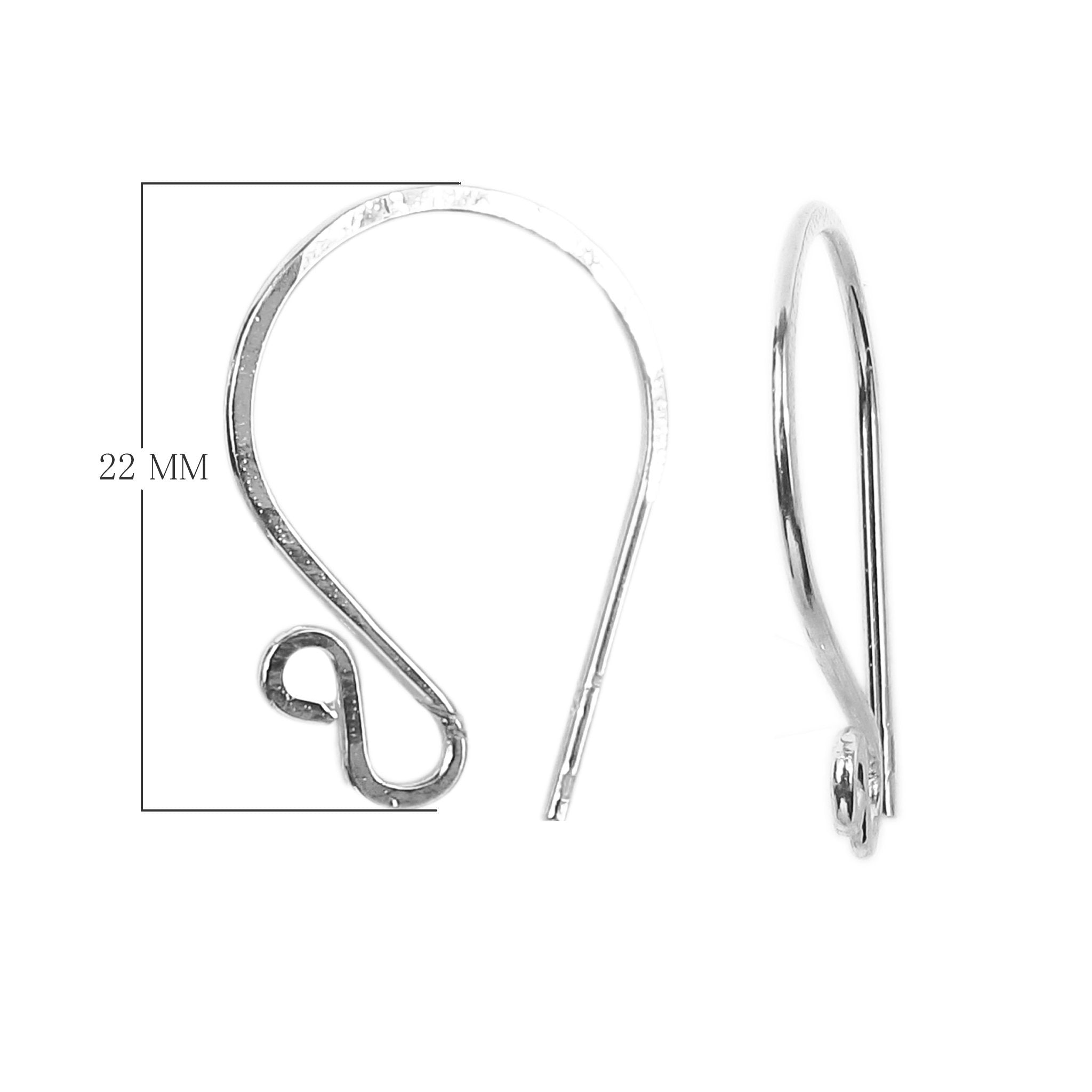 Handcrafted Silver Overlay Loop Hook Earwire from India with polished silver overlay finish