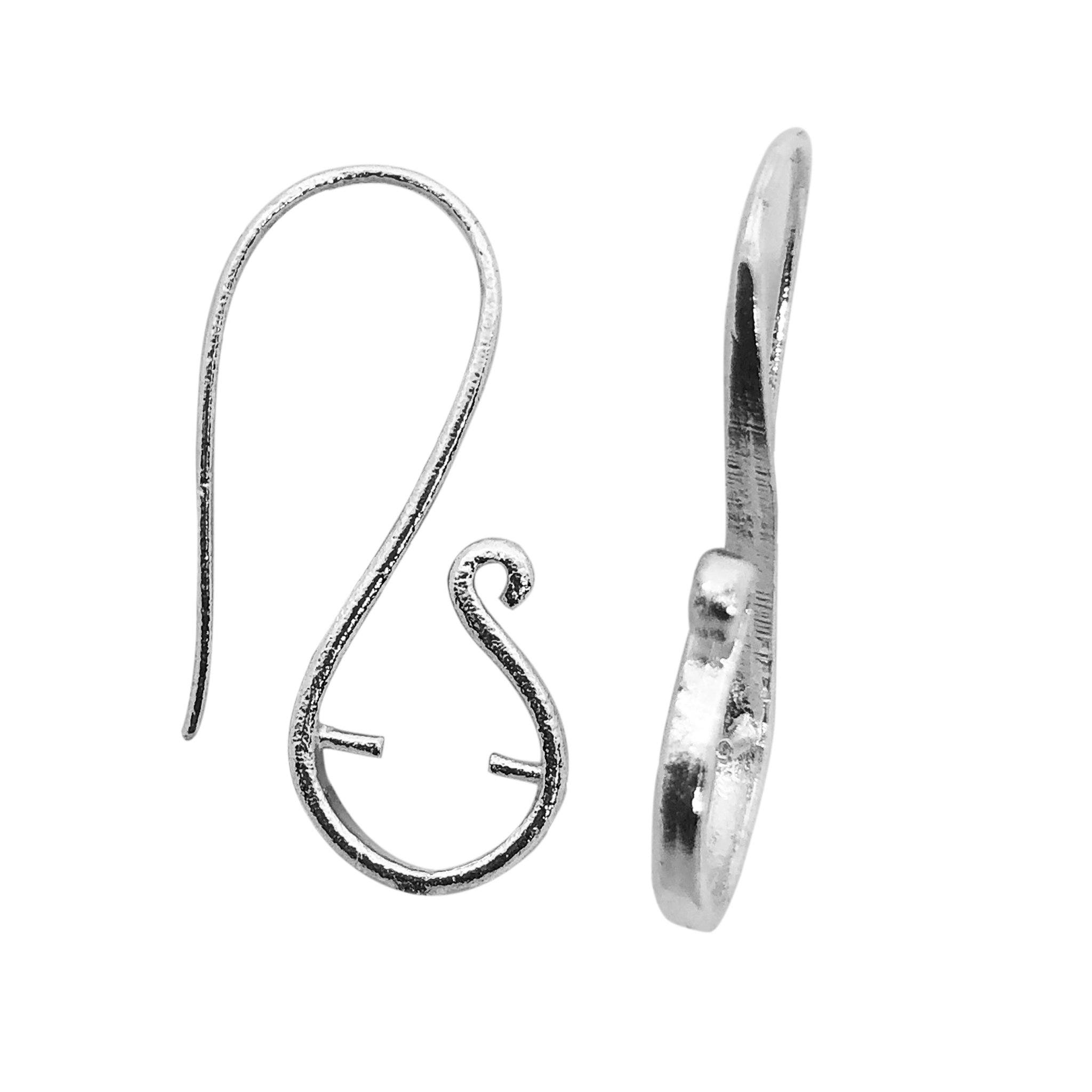 Handcrafted Silver Overlay Scroll Hook Earwire from India with polished silver overlay finish