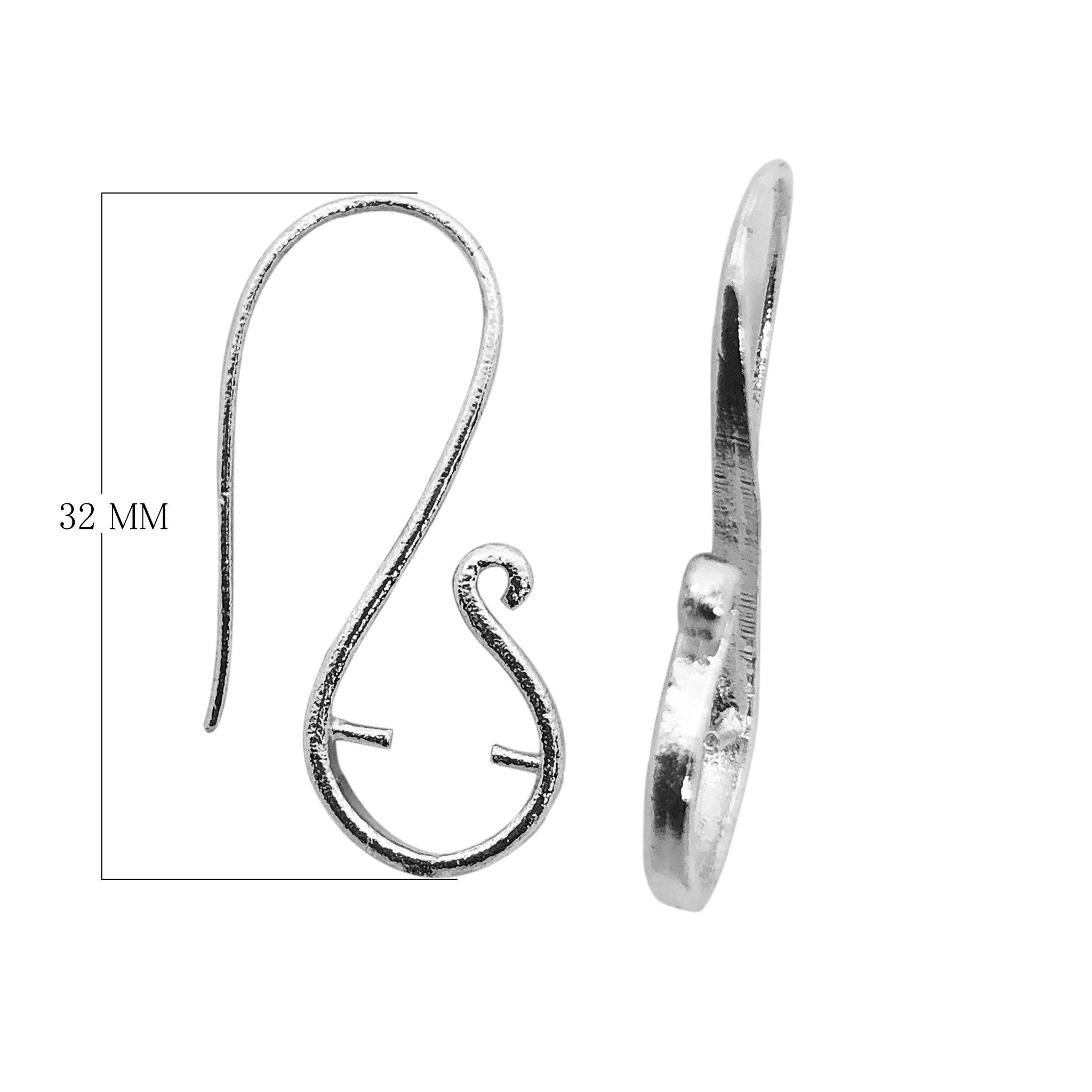 Handcrafted Silver Overlay Scroll Hook Earwire from India with polished silver overlay finish