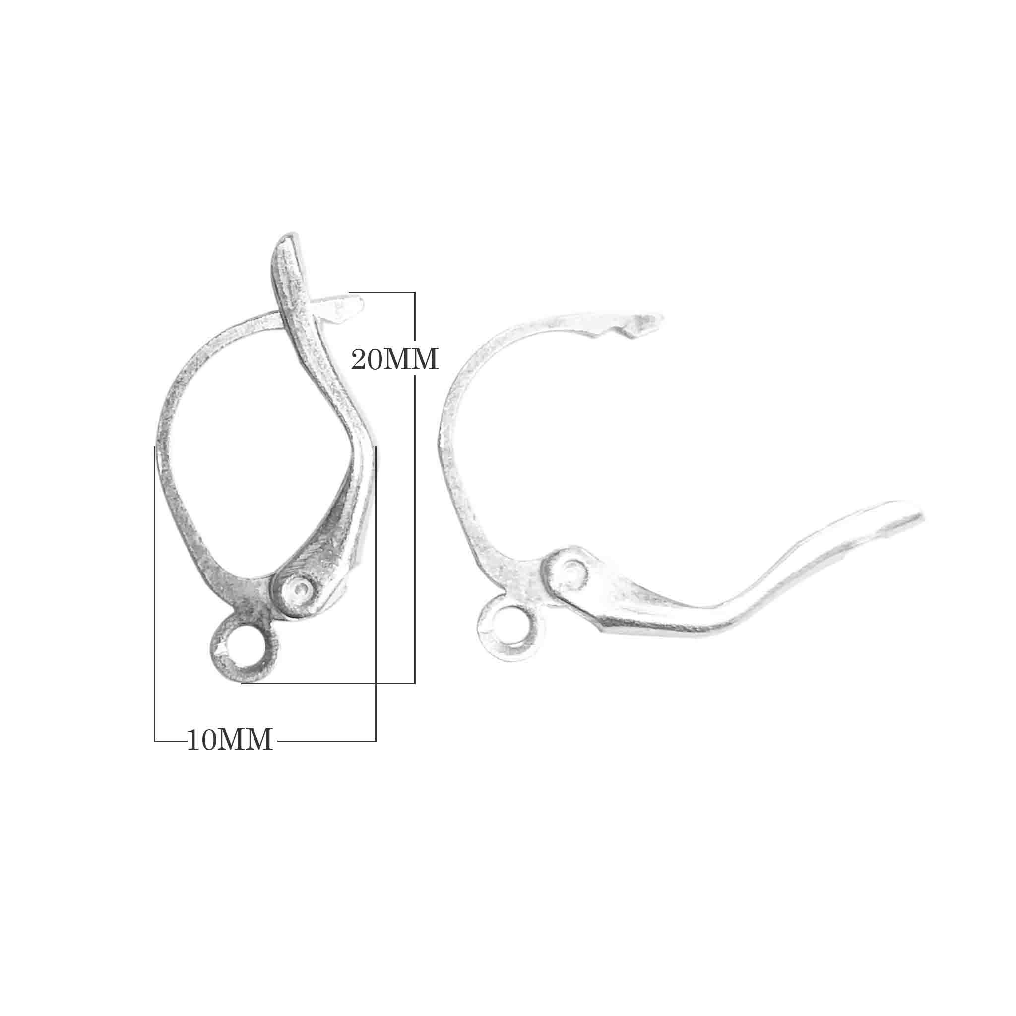 Handcrafted Silver Overlay Lever Back Earwire from India with polished silver overlay finish
