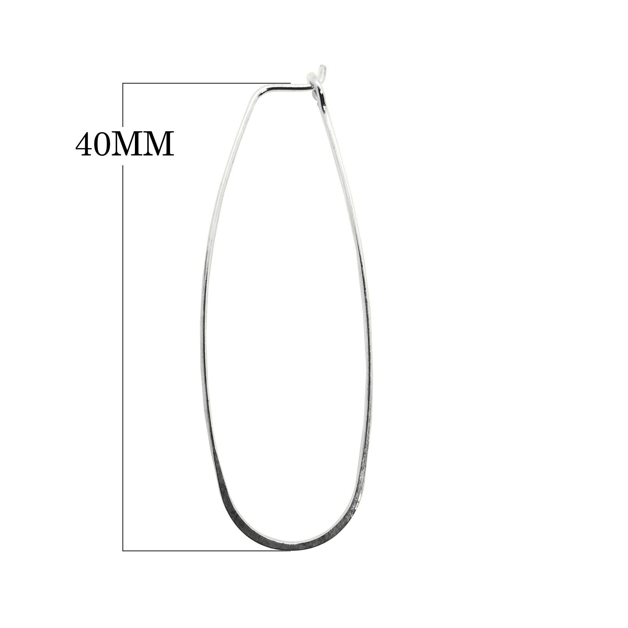 Handcrafted Silver Overlay Long Teardrop Hoop Earwire from India with polished silver overlay finish