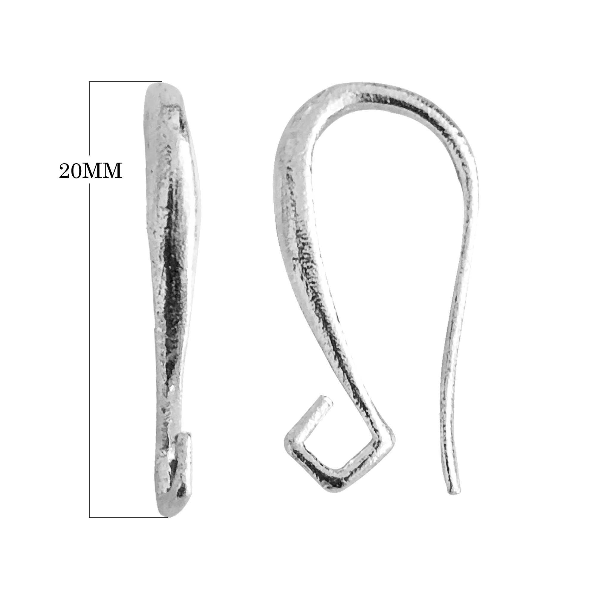 Handcrafted Silver Overlay Classic Hook Earwire from India with polished silver overlay finish