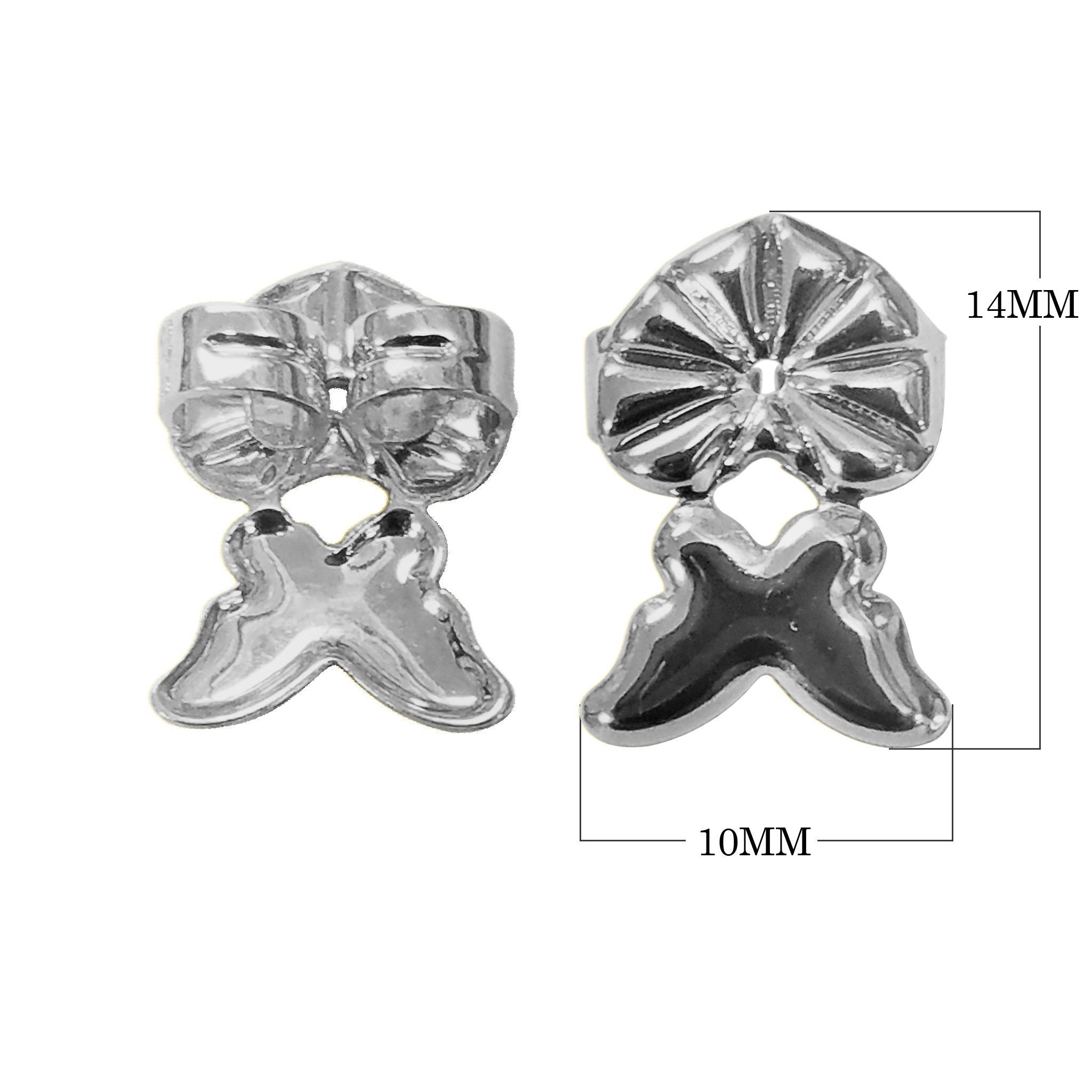 Handcrafted Silver Overlay Butterfly Earring Back from India with polished silver overlay finish