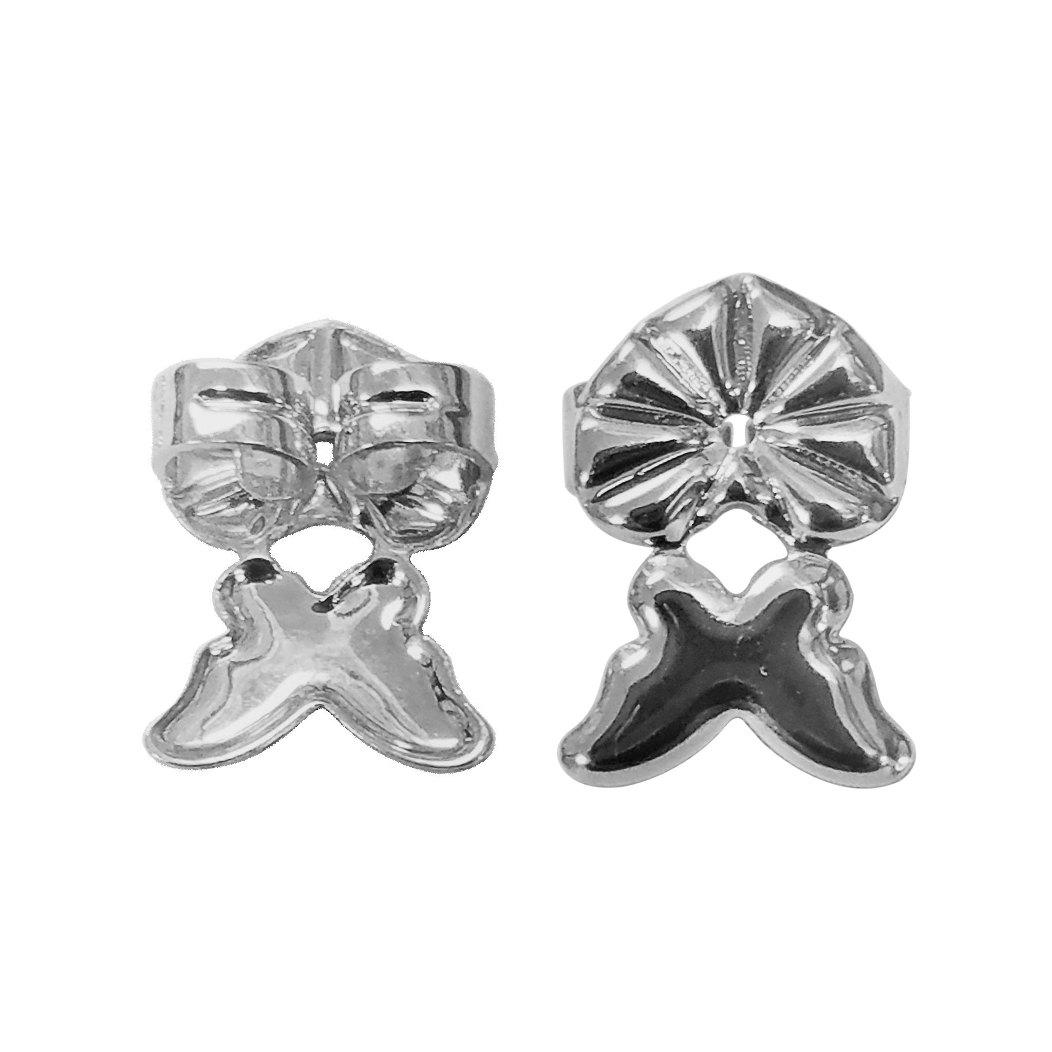 Handcrafted Silver Overlay Butterfly Earring Back from India with polished silver overlay finish