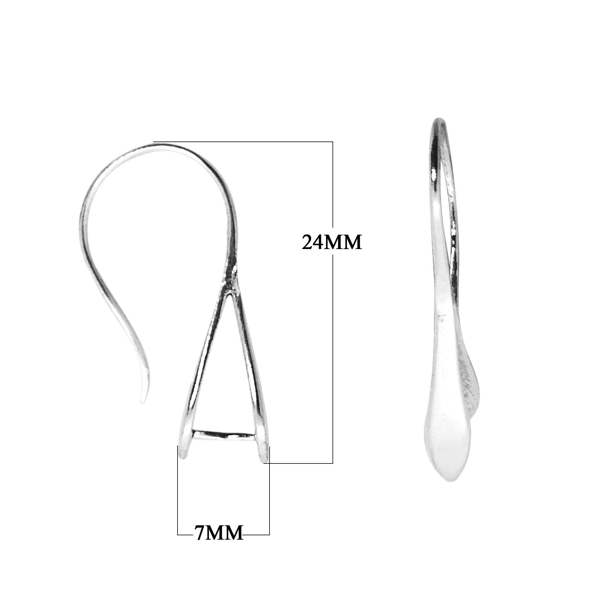 Handcrafted Silver Overlay Open Frame Earwire from India with polished silver overlay finish
