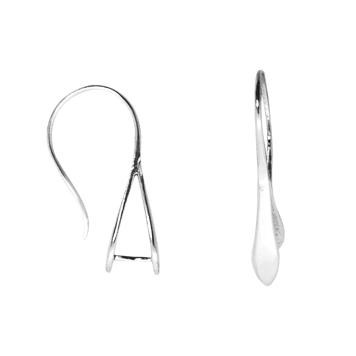 Handcrafted Silver Overlay Open Frame Earwire from India with polished silver overlay finish