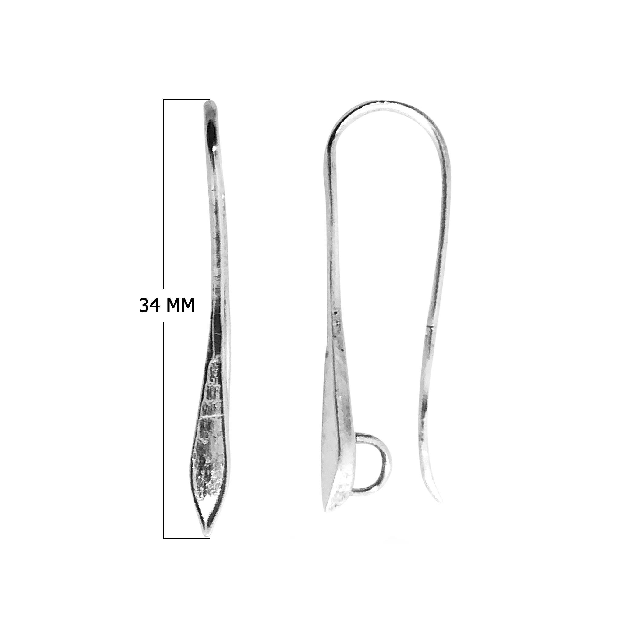 Handcrafted Silver Overlay Sleek Drop Earwire from India with polished silver overlay finish