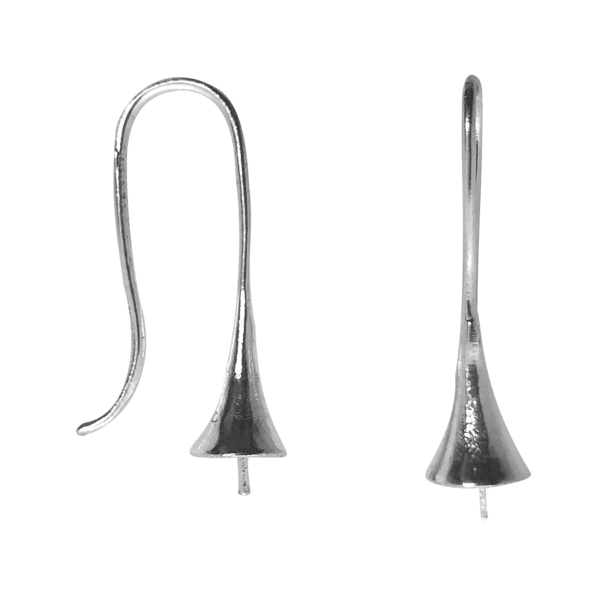 Handcrafted Silver Overlay Cone Shape Earwire from India with polished silver overlay finish