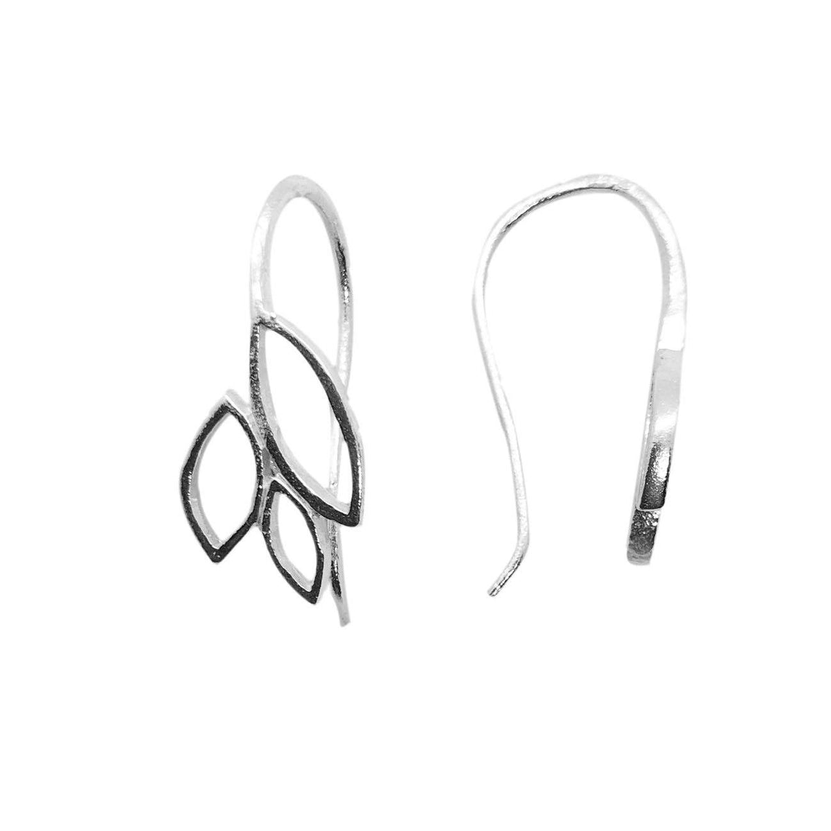 Elegant silver overlay leaf drop earwire handcrafted in India