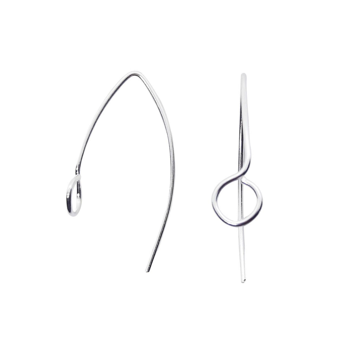 Contemporary silver overlay arch earwire handcrafted in India