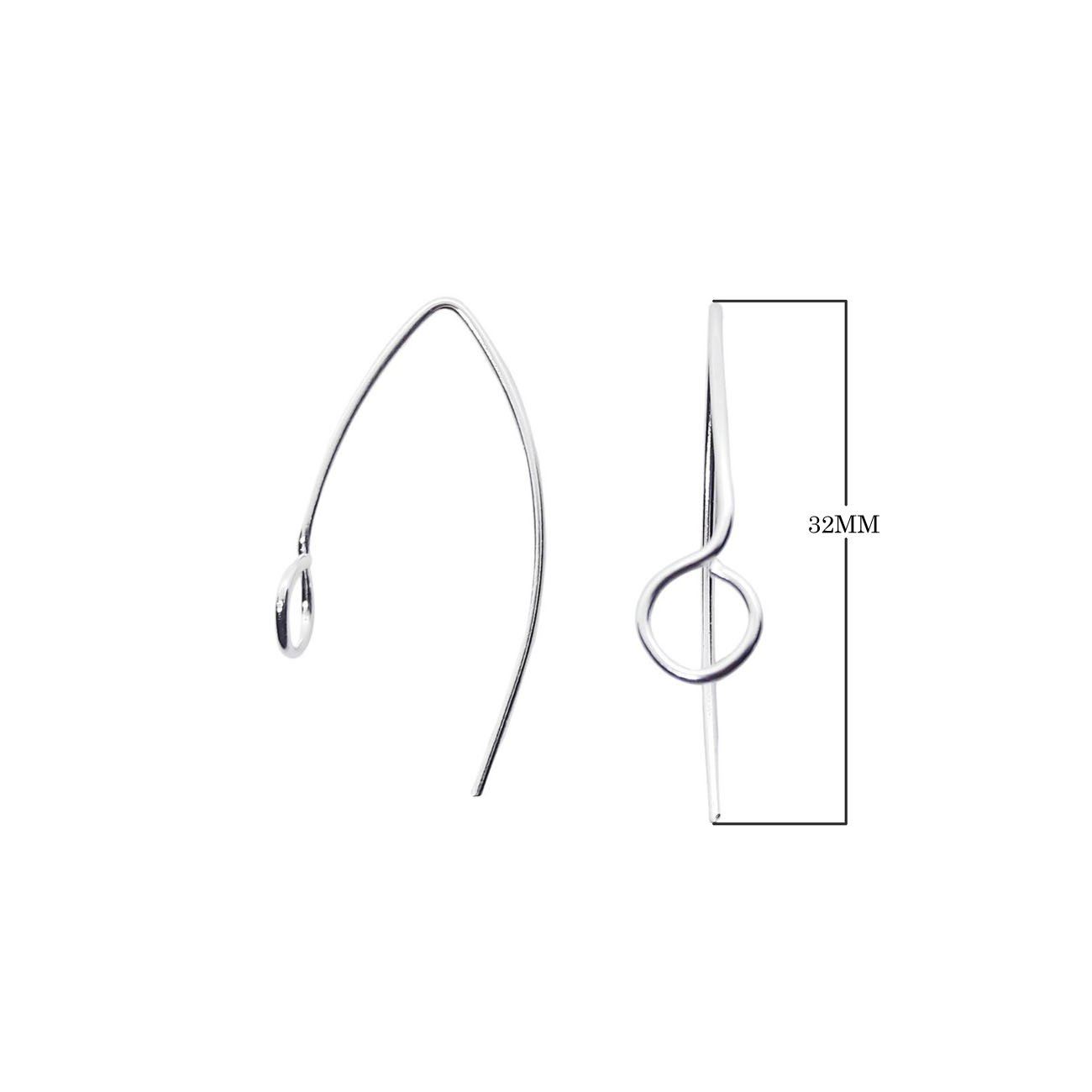 Contemporary silver overlay arch earwire handcrafted in India