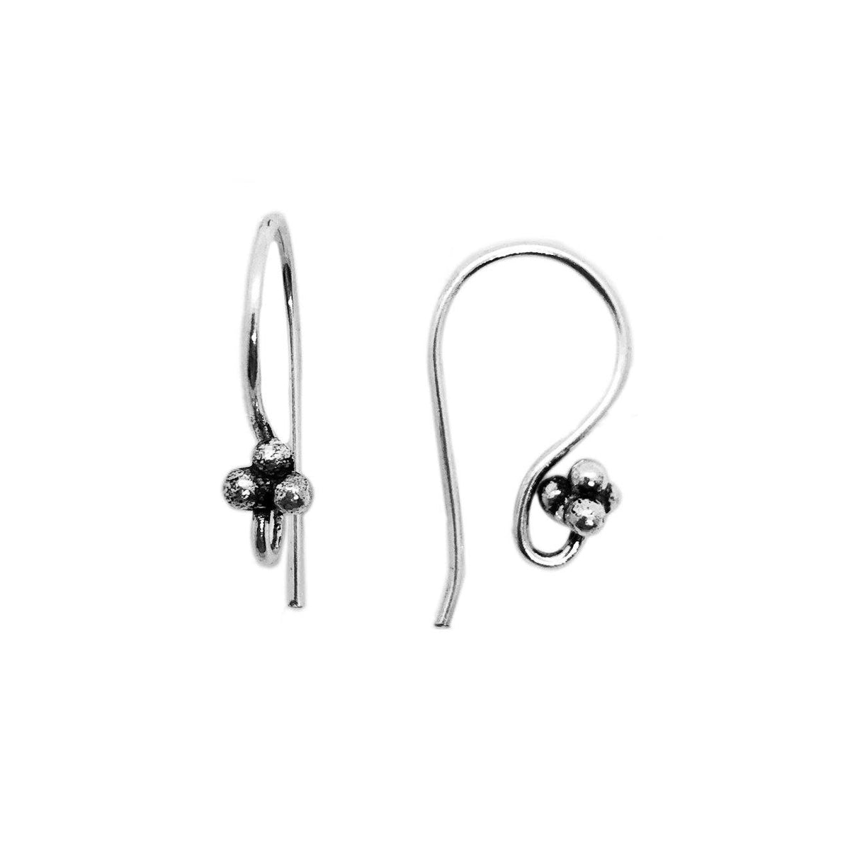 Elegant silver overlay bead accent earwire handcrafted in India