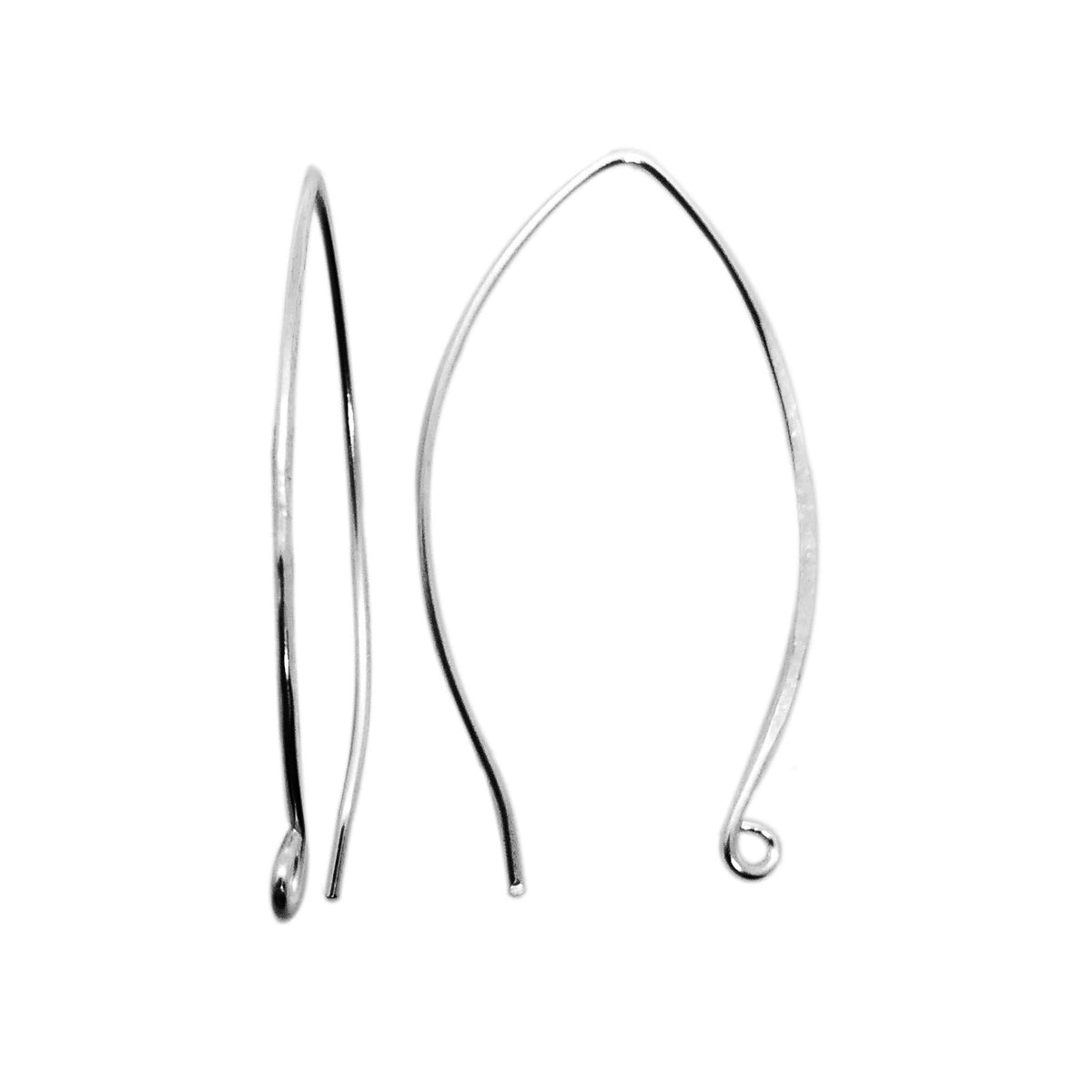 Contemporary silver overlay marquise earwire handcrafted in India