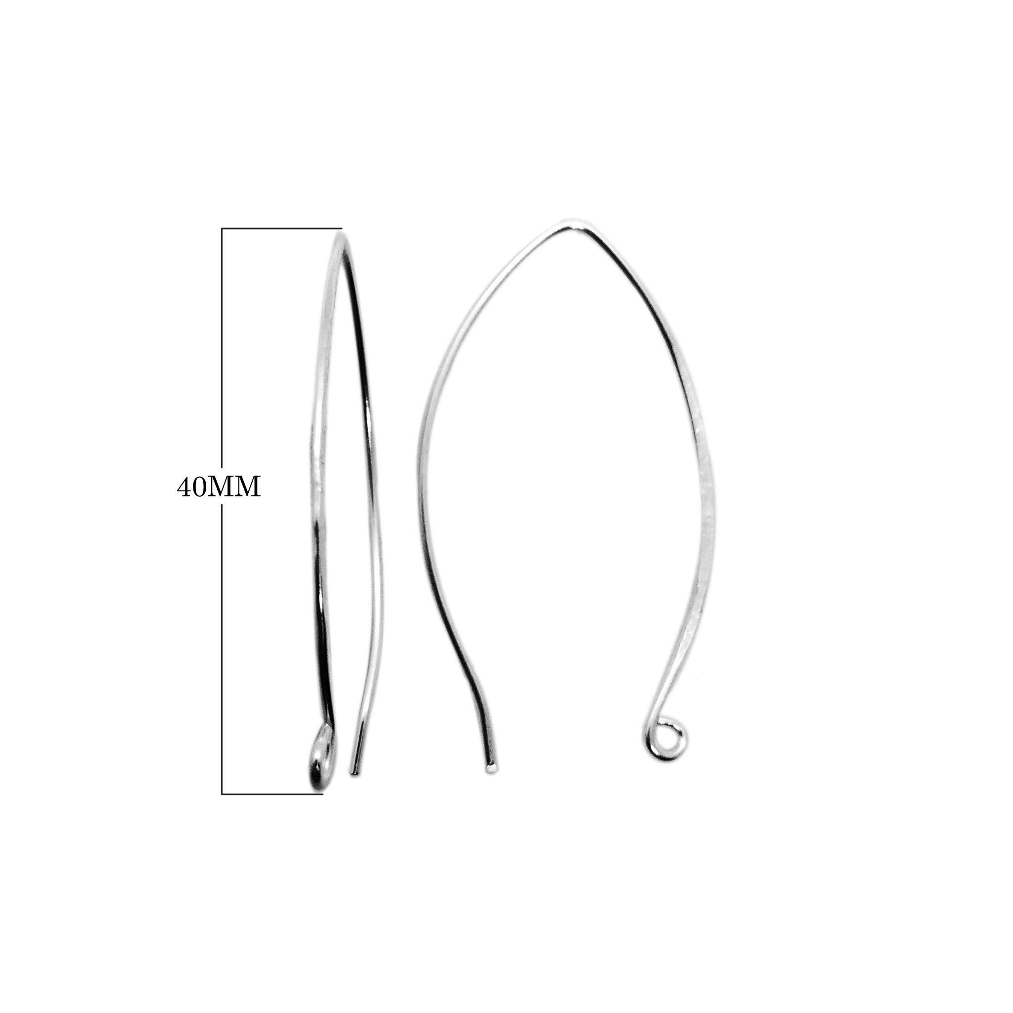 Contemporary silver overlay marquise earwire handcrafted in India