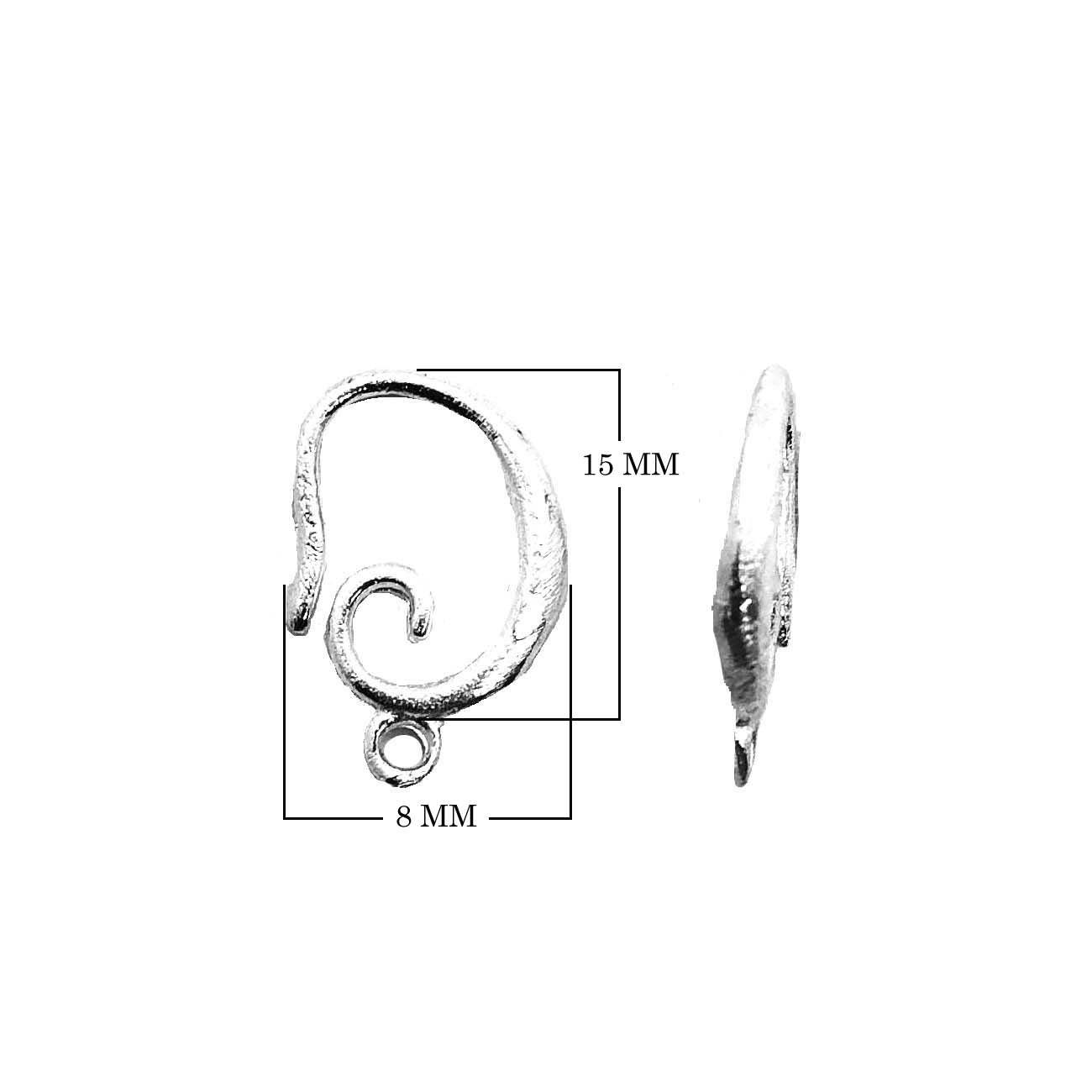 Elegant silver overlay swirl earwire handcrafted in India