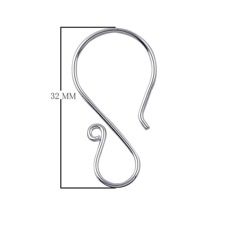 Elegant Sterling Silver Hook Earwire From India For Handmade Earrings