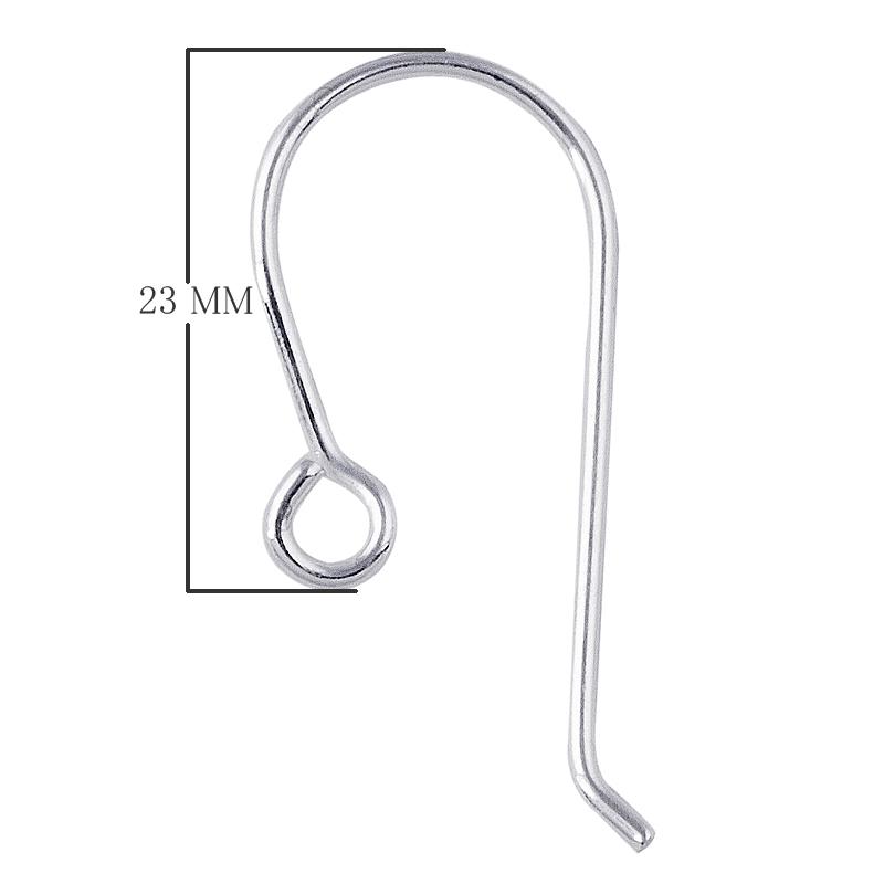 Handcrafted Sterling Silver Plain Hook Earwire From India For Earrings