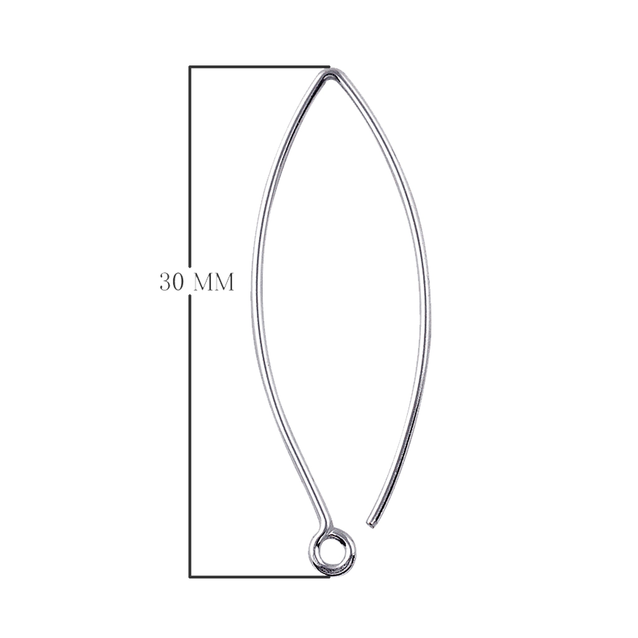 Handcrafted Sterling Silver Marquise Shape Earwire From India For Earrings