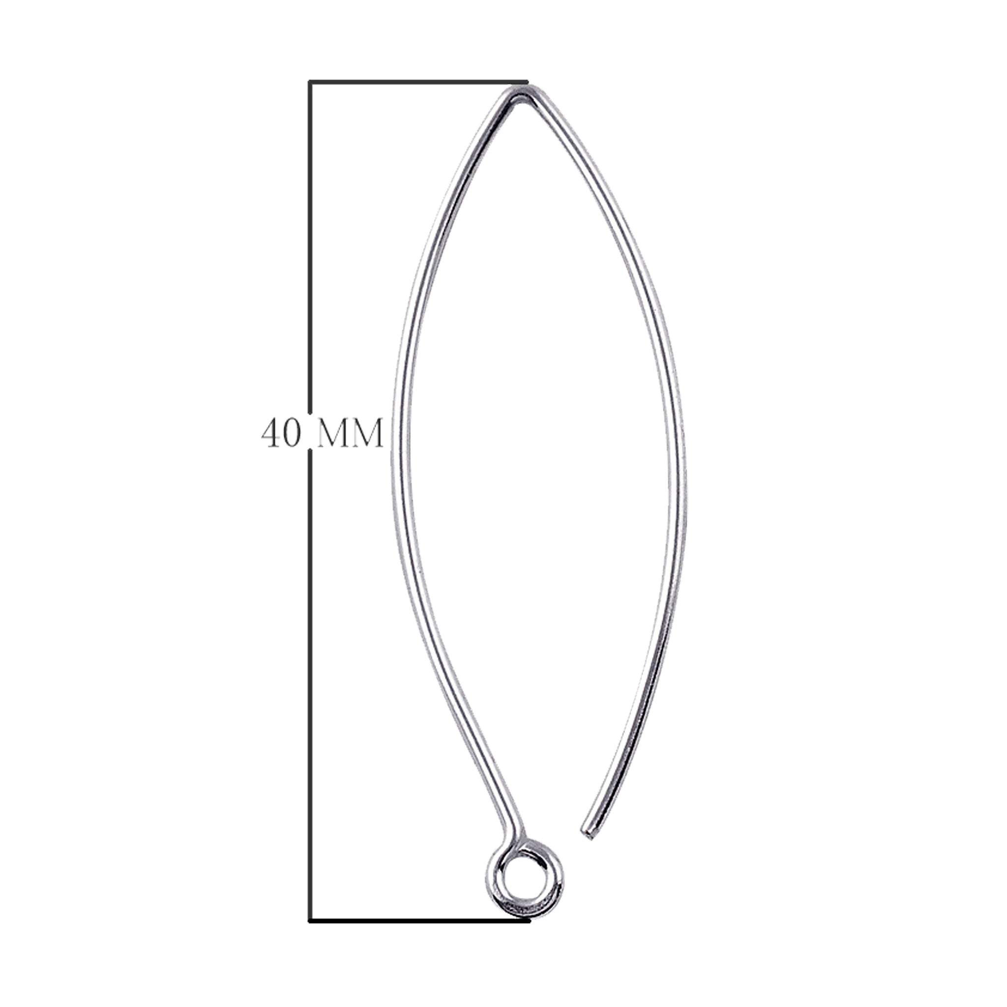 Handcrafted Sterling Silver Marquise Shape Earwire From India For Earrings