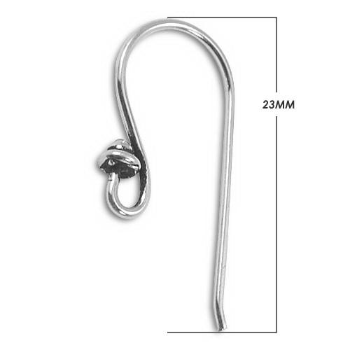 Handcrafted Sterling Silver Beaded Hook Earwire From India For Earrings