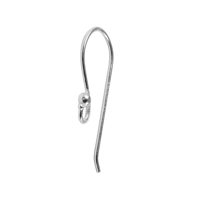 Handcrafted Sterling Silver Long Beaded Hook Earwire From India For Earrings