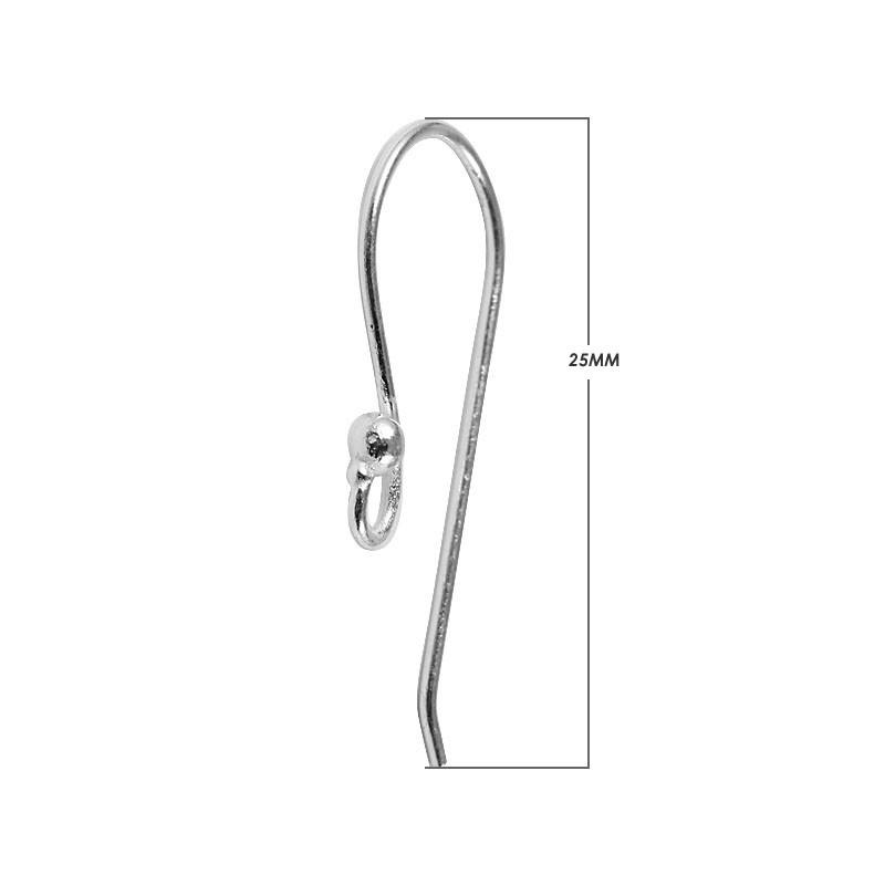 Handcrafted Sterling Silver Long Beaded Hook Earwire From India For Earrings