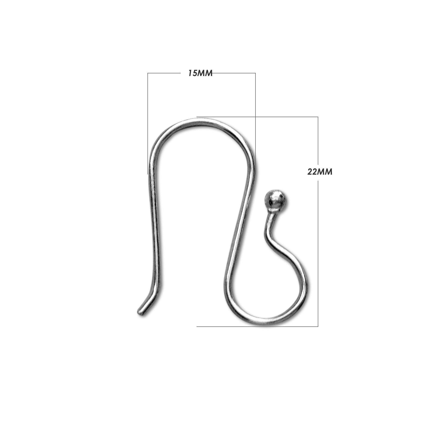 Handcrafted Sterling Silver Round Ball Hook Earwire From India For Earrings