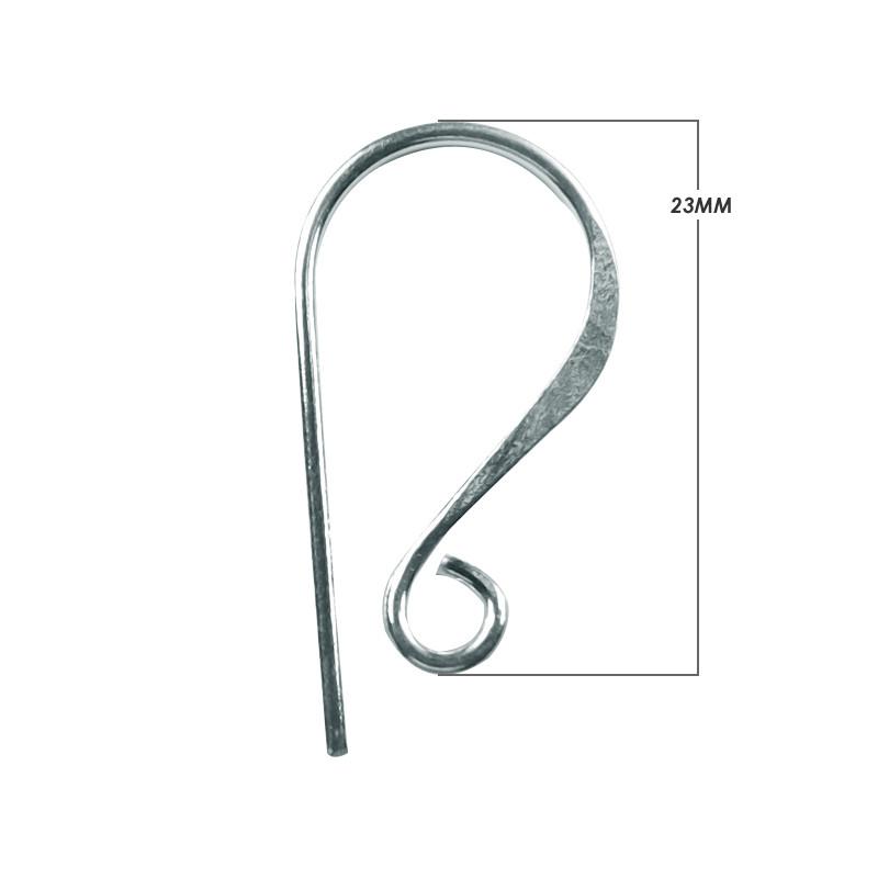 Handcrafted Sterling Silver Hammered Loop Earwire From India For Earrings