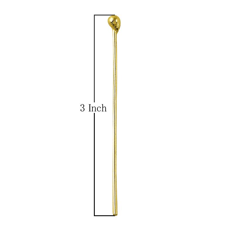 Elegant polished gold-overlay copper pin handcrafted in India with a rounded tip.