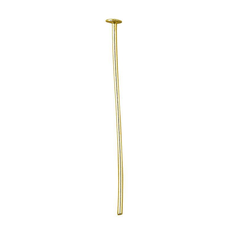 Polished flat-head gold-overlay copper pin handcrafted in India.