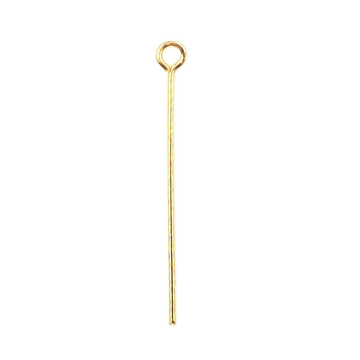 Polished artisanal eye pin with 18K gold overlay handcrafted in India.