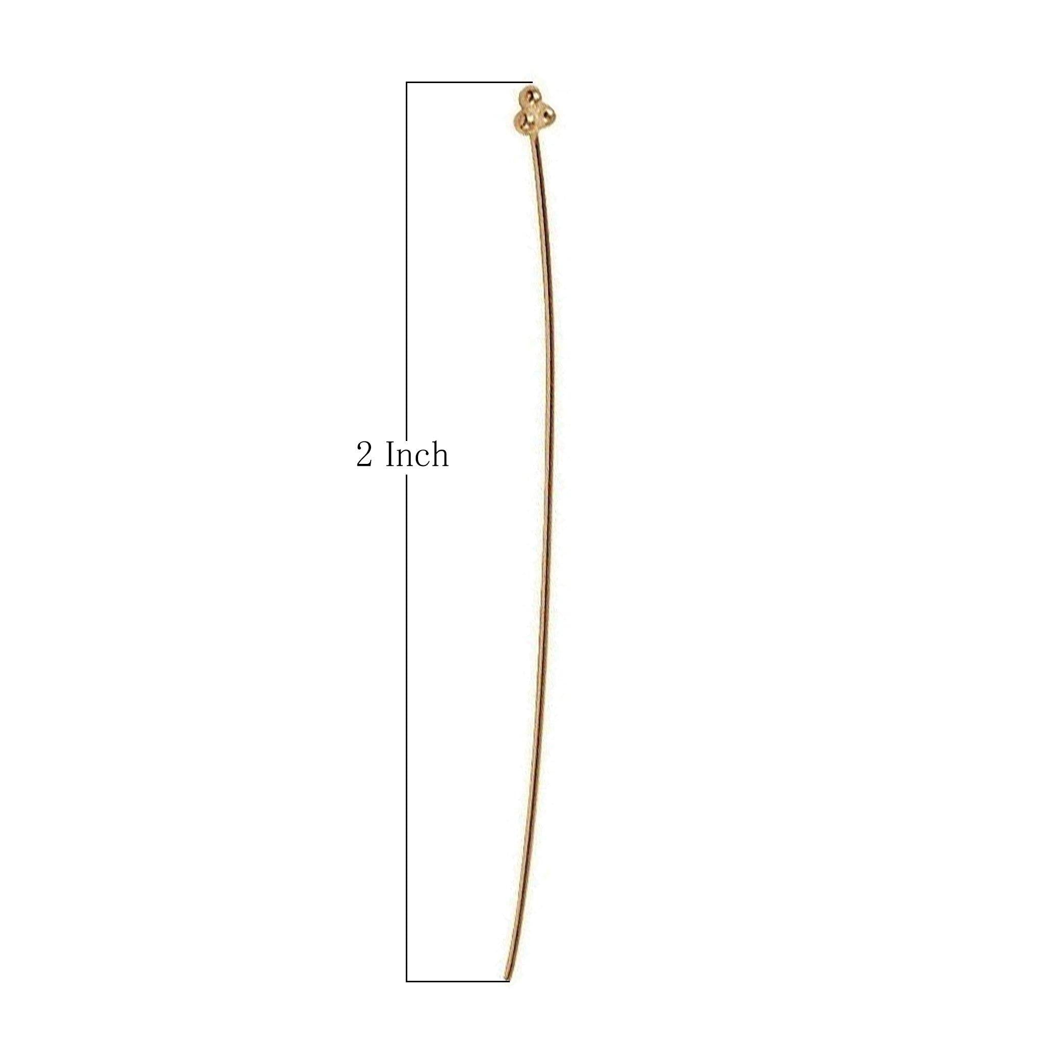 Artistic long 18K gold overlay granulated head pin handcrafted in India.