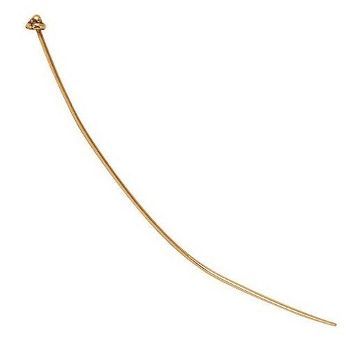 HPG-110-2" 18K Gold Overlay 22 Gauge Head Pin Plain Cap With Ball Top Beads Bali Designs Inc 