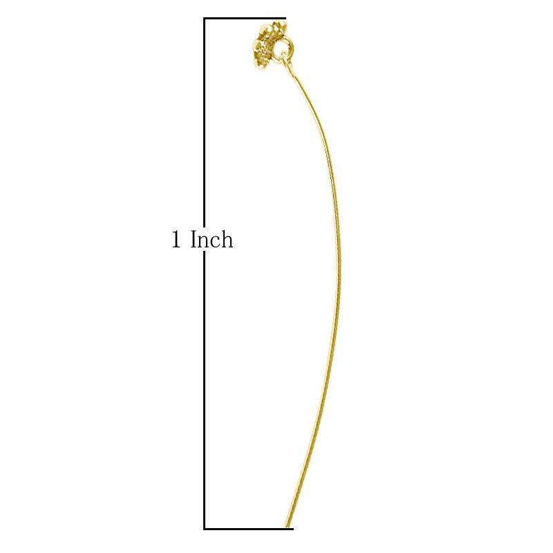 Artistic long head pin with floral granulated cluster in 18K gold overlay handcrafted in India.