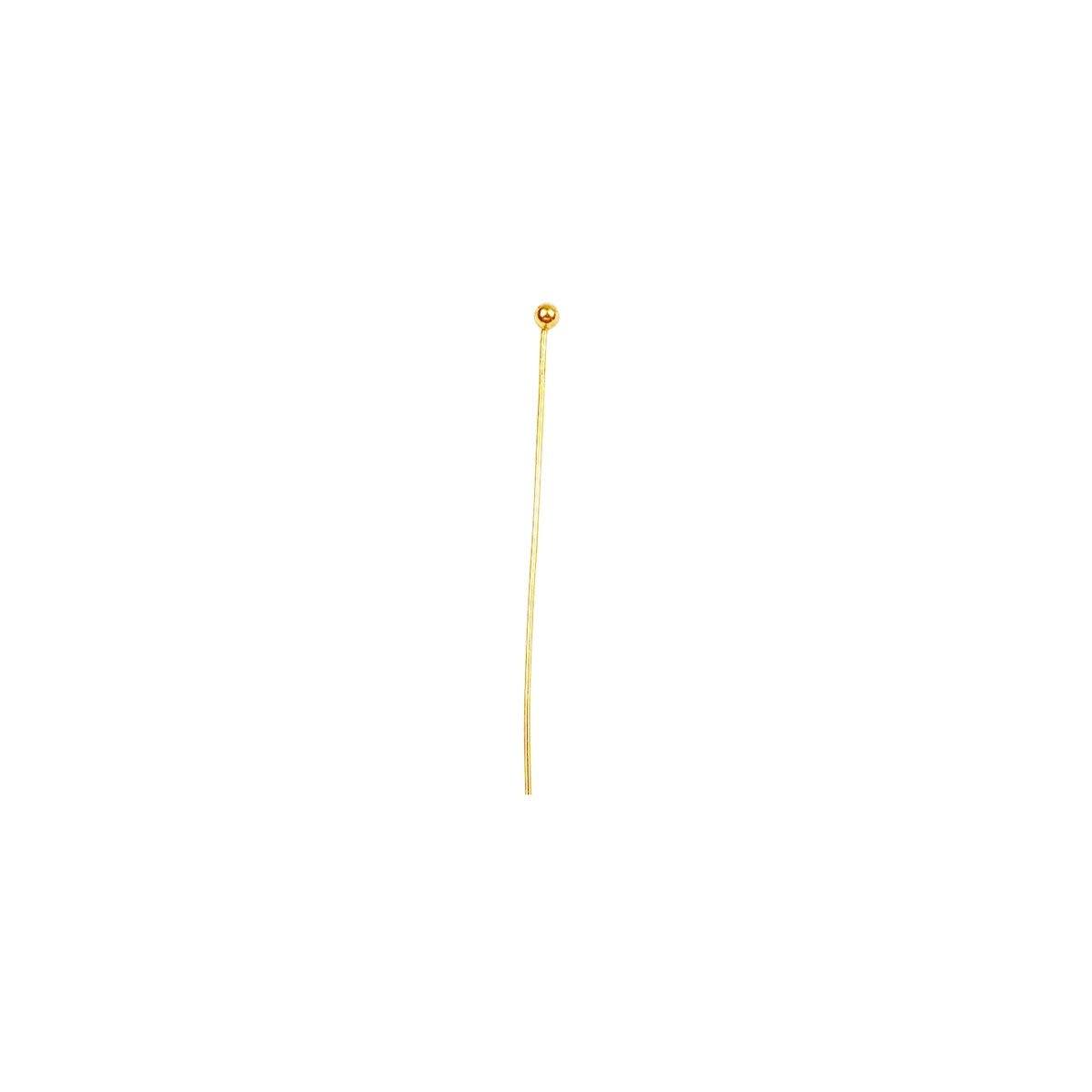 HPG-114-2''-2MM 18K Gold Overlay 22 Gauge A Wonderfully Simple and Useful Head Pin With a Ball Tip Beads Bali Designs Inc 