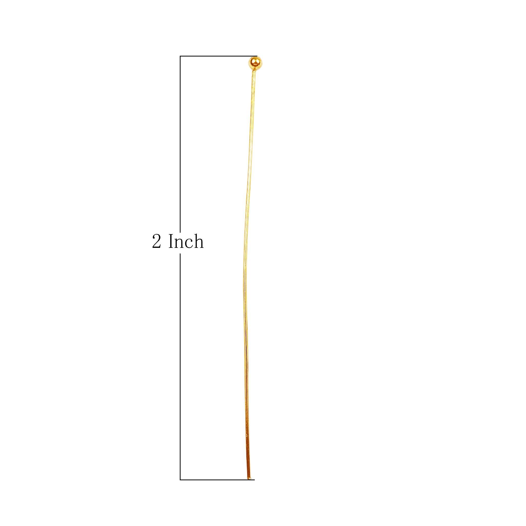 HPG-114-2''-2MM 18K Gold Overlay 22 Gauge A Wonderfully Simple and Useful Head Pin With a Ball Tip Beads Bali Designs Inc 