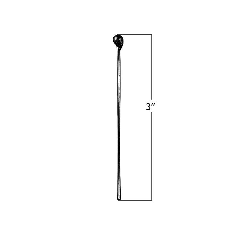 India handcrafted black rhodium overlay over copper head pin for retail jewelry crafting.